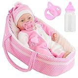 The Magic Toy Shop Bibi Doll - Baby Doll With Sounds & Carry Cot Bed Pillow Carry Handles Carrier Play Set