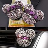 Wonolo 2Pcs Mickey Mouse Car Fragrance Air Freshener Auto Vent Perfume Diffuser(Purple)