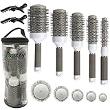Aozzy Round Brush Set, Round Brushes for Blow Drying, Hairdressing Brushes Sets for Woman Curly & Straight Salon Hair Styling, Pottery Ionic Blow Dry Brush Set (19mm 25mm 32mm 45mm 53mm）