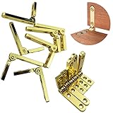 TamBee Mini Hinges for Wooden Box - Brass, 90 Degree Jewelry Box Hardware with Screws, 12 Pcs (30 x 20mm, Gold)