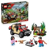 LEGO Jurassic World Raptor Off-Road Escape Dinosaur Toy - incl. 2 Dino Figures, Off-Road Car Toy & 2 Minifigures - Gift for 6+ Year Old Boys, Girls & Rebirth Movie Fans - 76972