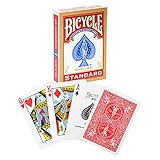 Bicycle® Gold Standard Playing Cards - 1 Deck of Cards, (Colour Will Vary Red or Blue), Air Cushion Finish, Iconic International Rider Back Design, Standard Index
