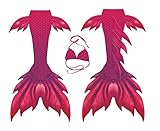 VersusModa SMZ019H1 Unisex Women's Professional Mermaid Tail Costume Fuchsia Mermaid Tail Swimming Pool, Fuchsia, S