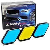 iJDMTOY Blue/Yellow/Blue 3-Color Stripe Lower Grille/Hood Grill Badge Emblem w/No Removal Required Toggle Anchor Bolts, Compatible with Sweden Scandinavian Cars Volvo Saab Scania, etc