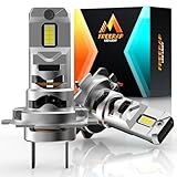 FREERAP H7 LED Bulb, 26000LM 6500K, 500% Super Brighter HIR2 LED Headlight Bulb with Fan, Built-in Turbo Fan Exterior Bulb, IP68 Waterproof, Plug and Play, Pack of 2(H7)