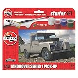 Airfix Starter Set - A55012 Land Rover Series 1 Pick-Up Model Building Kit - Plastic Model Car Kits for Adults & Children 8+, Set Includes Decals, Humbrol Acrylic Paints, Brush & Poly Cement