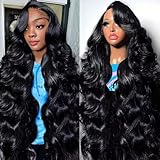 30 Inch 13x6 Full Lace Front Wigs Human Hair 180 Density Brazilian Body Wave 13x6 HD Transparent Lace Frontal Wigs Upgraded 12A Virgin Human Hair Glueless Wigs For Women