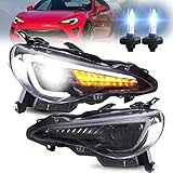 VLAND LED Headlights with D2H Bulbs Fit for 2012-2021 Toyota 86 GT86/2013-2021 Subaru BRZ/2012-2021 Scion FR-S, Front Lights with DRL Sequential Turn Signal