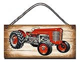 Wooden Sign Hanging Wall Art Massey Ferguson 65 Vintage Tractor Illustration Birthday Occasion Wall Plaque Gift Present