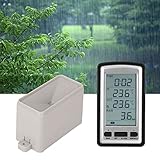 Topyond Rain Gauges Outdoor, Wireless Digital Weather Station, Freeze Proof Rainfall Meter with Temperature Recorder, Indoor Outdoor Thermometer for Garden Home Use, Accurate Wireless Rain Gauge