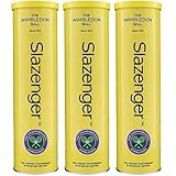zaizah 3 x Slazenger Wimbledon Tennis Balls - Official Championship Ball - High-Performance, Durable, Suitable for All Court Types (Tin of 4)