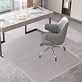 BesWin Office Chair Mat for Carpet, 90 x 120 cm Transparent Plastic Carpet Protector for Low Pile Carpets, 2.2mm Thick Non-Slip Desk Chair Mat for Carpeted Floors, Easy Glide and Flat Without Curling