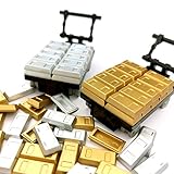 sprite world Plating Gold Bars Sliver Bars Brick Blocks Toy Treasure Set for Mini Figures Compatible Major Brands