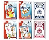 ihoot Pack of 6 Classic Card Games for Kids | Animal Snap | Go Fish | Old Maid | Happy Families | Plus Two Packs of Playing Cards UK | Card Games | Party Bag Fillers | Travel Games