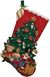 Bucilla Under The Tree Stocking Felt Applique Kit, Cotton, Multicolored