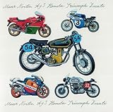 Classic Motorcycle Birthday Card, Vintage Norton, Honda, Triumph, Ducati Design, Blank Inside