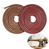 2pcs Treadle Sewing Machine Belt, 72 Inch 3/16" Replacement Leather Belt Treadle Belts with Hook for Singer/Jones Sewing Machine Leather Belt Replacement Sewing Machine Accessories Parts.