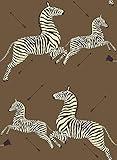 Scalamandre SCS3872 Safari Brown Zebra Self Adhesive Wallpaper, Yellow