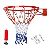 Crystals® 45cm Standard Full Size Wall Mounted Basketball Goal Hoop Rim Cylinder with Net Fittings and Pump Complete Set Outdoor Sports Fun Play