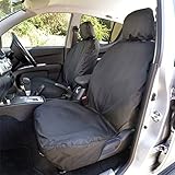 UK Custom Covers SC151B Tailored Heavy Duty Waterproof Front Seat Covers Black - Compatible With Mitsubishi L200 2006-2015