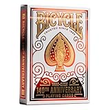 Bicycle 140th Year Anniversary Playing Cards, Red and Gold Foil, Historic 1885 Design, Special Edition, 1 Deck