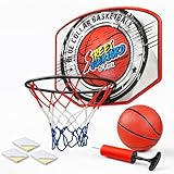 Toyana Wall Mounted Basketball Hoop Set for Kids with Backboard & Mini Basket Ball + Pump + Rim Net, Over the Door Ring, Indoor Bedroom Sports Game Activity Toy Gift Set for Children Ages 3+ Years