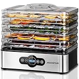 Aigostar 5 Tier Food Dehydrator, 240W Food Dryer Machine with 99 H-Timer, 35-70℃ Temperature Adjustable and LED Display for Drying Fruit, Meat, Vegetable, Jerky and Pet Treat, BPA Free - Crispy 12YXA