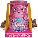 Monty Bojangles Cocoa Dusted Chocolate Truffles Cat Tin (Shimmering Starlet-135g) Berry Bubbly Flavoured Luxury Chocolatey Truffles - Collectable Cat Tin, Chocolate Gift Box With Bespoke Design