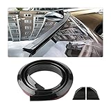 JNNJ Carbon Fiber Soft Rubber Car Rear Roof Trunk Spoilers Wing Lip Sticker, Waterproof Rubber Car Rear Spoiler, Rear Spoiler Carbon Fibre, Rears Trunk Lid Spoiler for Cars Trucks SUV(Bright-Black)