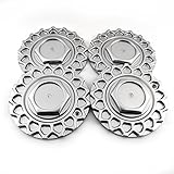 RhinoTuning 4 PCS 168 mm Wheel Center Caps Compatible With BBS RS/BBS STYLE 5 / AVID.1 AV05 /STR Racing STR 606 / ESM 002R, OD: 6.61 in / 168 mm Silver Hub Caps