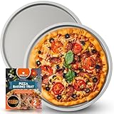 SOL 2pk 13 Inch Pizza Baking Tray – Non-Stick Round Oven Plate for Homemade, Stonebaked or Frozen Meals – Durable, Easy-Clean Cookware for Thin Crust Baking, Roasting, Heating & Serving