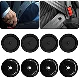 4 Sets Seat Belt Stop Buttons,Anti- slip Seat-Belt Stopper Clips Snap-On System,Seat Belt Buckle Buttons,Practical Seat Belt Retainer Buckle Buttons for Vehicle universal fit seat belt stopper kit