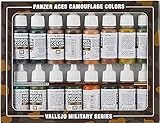 Vallejo Model Color Panzer Aces Camouflage Acrylic Paint Set - Assorted Colours (Pack of 16), 17 ml