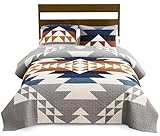 Pendleton – Explorer Quilt Set - Soft Cotton Bed Cover - 100% Cotton - Rustic Home Décor - Twin, Full, Queen, and King Gray - Full/Queen
