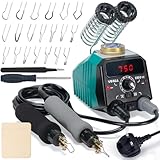 YIHUA 939D-VI Dual Pen Wood Burning Kit with Digital Display with 20 Wire Nibs, Detachable Pyrography Pen, 2 Wood Pieces, Tweezers Used as Wood Burning Tool and Branding Iron for Wood