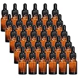 Lawei 30 Pack Dropping Bottles Glass Bottle Amber Dropper with Glass Pipettes for Essential Oil - 10ml