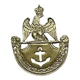 French Naval Shako Plate, Brass Eagle Anchor Design, 1812 Military Antique