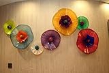 YAOYIYAO Decoration hand blown glass lamps blown glass panelsArt Decor 100% Blown Glass Panel Fused Glass Wall Art