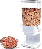 Lekesky Cereal Dispenser, Countertop Dry Food Container Storage Won't Crush Food, Ideal for Storing Cornflakes, Beans, Granola and Pet Food, 5.5L (White)
