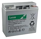Lucas LSLC22-12 12V 22AH (17AH 18AH 19AH 20AH 21AH) VRLA AGM Sealed Rechargeable Battery for Golf Trolley, Mobility Scooters & Wheelchairs