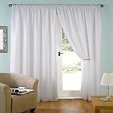 John Aird Lined Voile Curtains - Pencil Pleat (White, 66" wide x 90" drop)