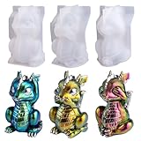 LET'S RESIN Dragon Resin Moulds, Hear, Speak, See No Evil 3 Pcs Dragon Epoxy Resin Moulds, Lively 3D Animal Silicone Molds for Epoxy Resin, Art Craft, Gift