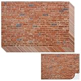 12 Pcs Miniature Dollhouse Red Brick Wallpaper, Peel and Stick Self-Adhesive Dolls House Wallpaper, Wallpaper Accessories, Doll House Accessories, 8.3x11.8 Inches, for Mini DIY Decor