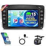 4G+64G Android Car Radio for Mercedes Benz W168 W203 CLK C209/W209 SLK/W170 W463 Viano Vito Vaneo Wireless Carplay Android Auto 7'' Touch Screen Bluetooth GPS Mirror Link WIFI FM RDS Backup Camera
