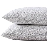 Laura Ashley - Standard Pillowcase Set, Breathable Percale Cotton Bedding, Crisp & Cool Home Decor (Emogene Purple, 2 Piece)