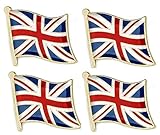Set of 4 x Union Jack Badge Flag of United Kingdom Pin Badges