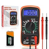 Digital Multimeter Voltmeter Battery Voltage Multi Tester Continuity Tester Ohm Volt Ampere Meter AC/DC Voltage Current Resistance Diode Transistor, Large LCD Display and Backlight