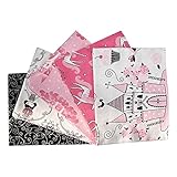 Fabric Palette Princess Bella Fat Quarter Bundle Pack of 5 (18'' x 21'') 100% Cotton Fabric (Ideal for Crafts, Quilting, Patchwork, Bunting, Sewing)
