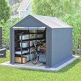 BIRCHTREE Outdoor Garden Storage Tent Bike Motorcycle Carport Shed Shelter Steel Frame Zipper Door Waterproof Cover