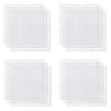 Anluoyi 12 Pcs Plastic Mesh Canvas Sheet Square Cross Stitch Plastic Meshes Blank Rug Hooking Mesh Canvas Mat for DIY Crafts Embroidery Knit, White